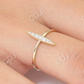 14k Gold Elongated Micro Pave Diamond Wedding Ring  customdiamjewel   