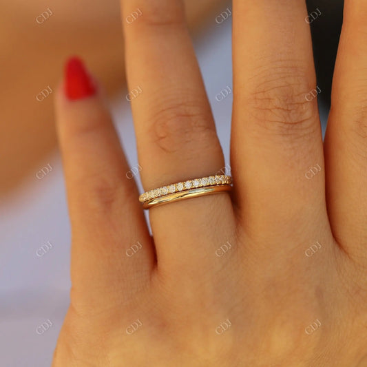 Double Yellow Gold Moissanite Wedding Bands For Women  customdiamjewel 10KT Yellow Gold VVS-EF