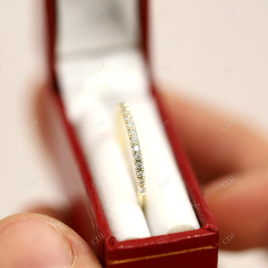 0.20CTW Round Half Eternity Yellow Gold Moissanite Wedding Band  customdiamjewel 10KT Yellow Gold VVS-EF