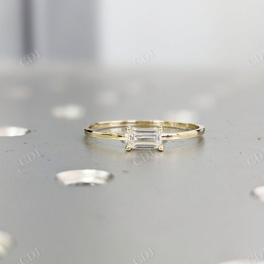 Baguette Cut Moissanite Yellow Gold Solitaire Engagement Ring  customdiamjewel 10KT Yellow Gold VVS-EF