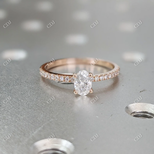 Oval Cut Moissanite Solitaire Diamond Engagement Ring  customdiamjewel 10KT Rose Gold VVS-EF