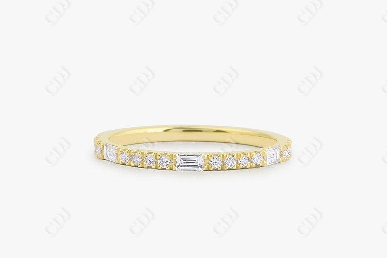 0.30CTW Lab Grown Baguette Diamond Wedding Band  customdiamjewel 10KT Yellow Gold VVS-EF
