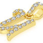 0.10CTW Round Diamond Cursive U Letter Pendant  customdiamjewel   