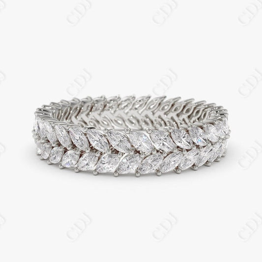 1.82CTW Lab Grown Marquise Full Eternity Diamond Wedding Band  customdiamjewel 10KT White Gold VVS-EF