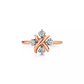 0.20 CTW Round Cut Natural Diamond X Ring  customdiamjewel 10KT Rose Gold VVS-EF