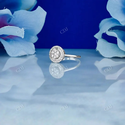 0.45CTW Natural Diamond Baguette and Round Cocktail Ring  customdiamjewel 10KT White Gold VVS-EF
