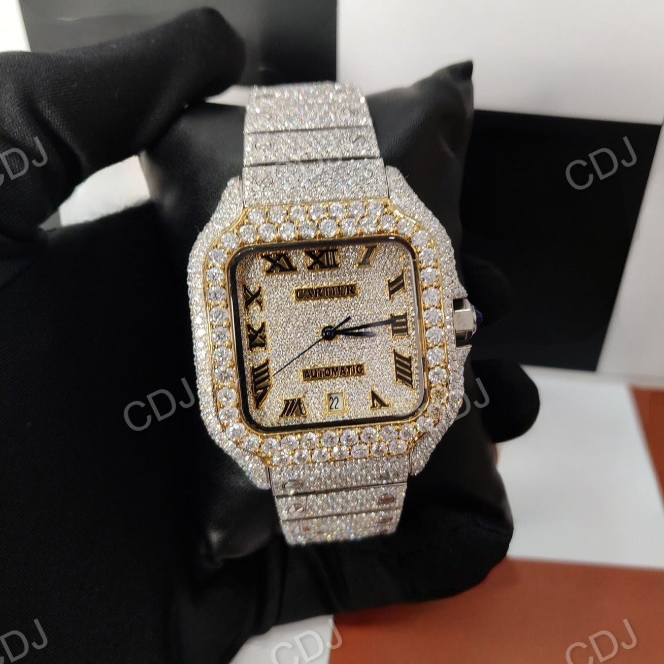 Moissanite Diamond Two-Tone Wrist Watch customdiamjewel
