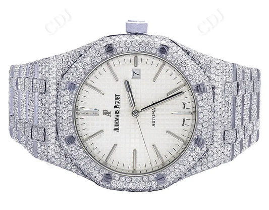 Full White AP Modified Moissanite Men's Watch customdiamjewel