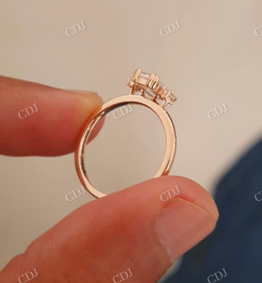 Baguette Round Moissanite Engagement Ring  customdiamjewel   