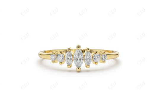 0.25 CTW Marquise Lab Grown Diamond Wedding Band  customdiamjewel 10KT Yellow Gold VVS-EF