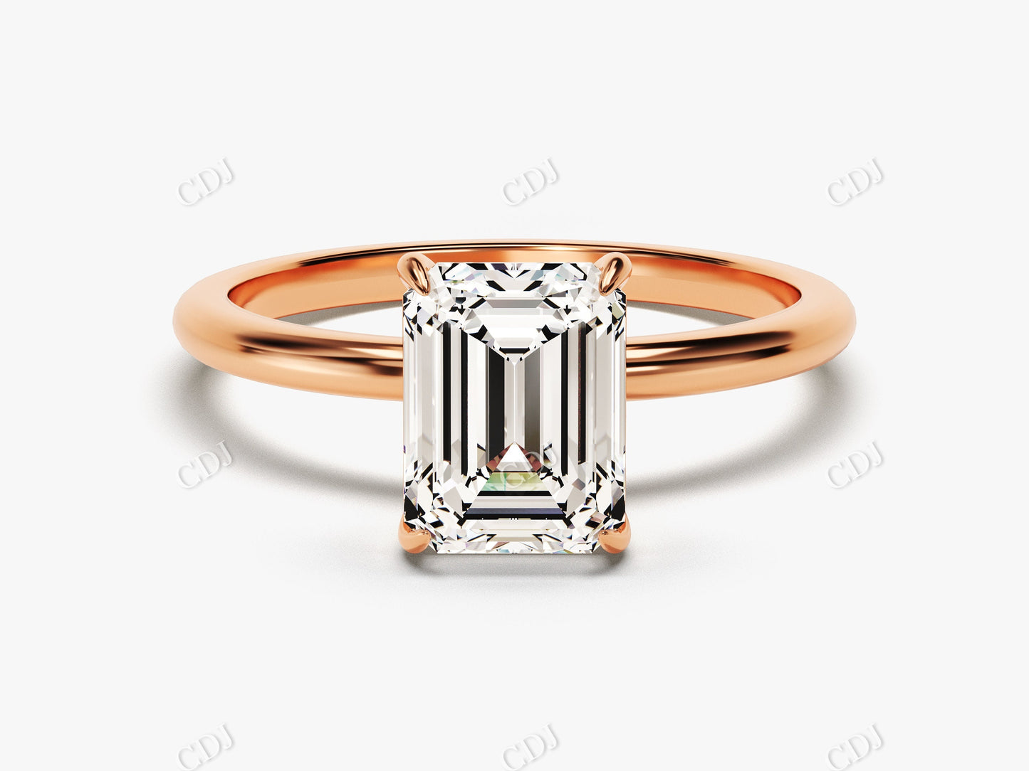 1.5CT Emerald Cut Solitaire Moissanite Engagement Ring  customdiamjewel 10KT Rose Gold VVS-EF