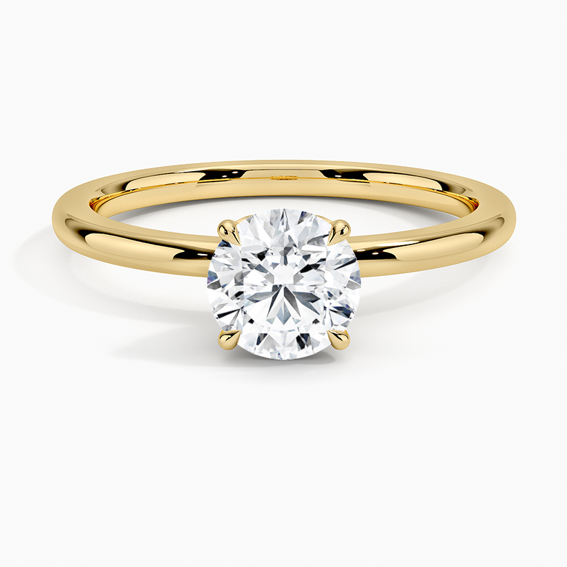 2.06CTW Lab Grown Diamond Tulip Setting Engagement Ring  customdiamjewel Sterling Silver Yellow Gold VVS-EF