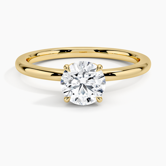 2.06CTW Lab Grown Diamond Tulip Setting Engagement Ring  customdiamjewel Sterling Silver Yellow Gold VVS-EF