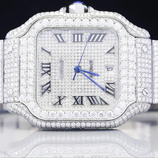 Iced Out Custom Moissanite Cartier Men's Watch customdiamjewel