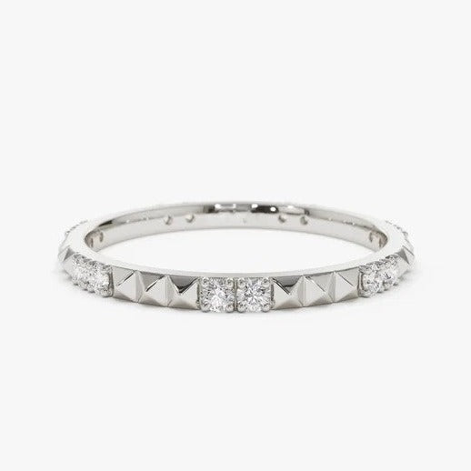 0.20CTW Minimalist Lab Grown Diamonds Wedding Band  customdiamjewel 10KT White Gold VVS-EF