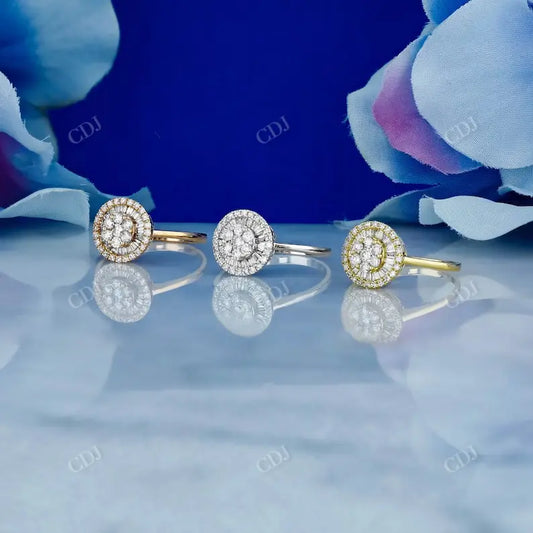 0.45CTW Natural Diamond Baguette and Round Cocktail Ring  customdiamjewel 10KT Yellow Gold VVS-EF