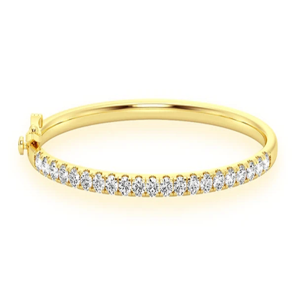 14k Gold Scallop Bangle Diamond Bracelet  customdiamjewel   