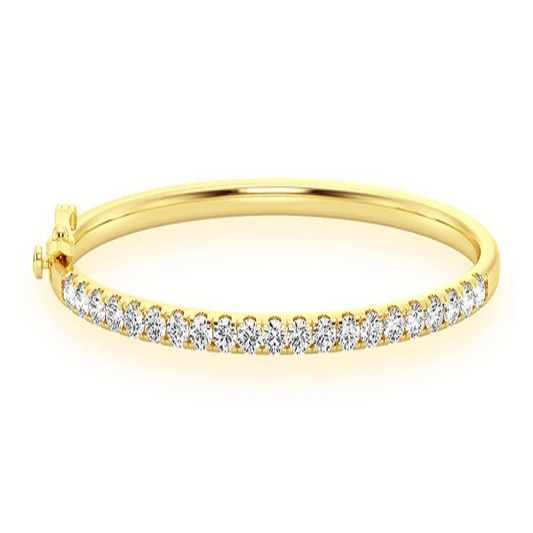 14k Gold Scallop Bangle Diamond Bracelet  customdiamjewel   