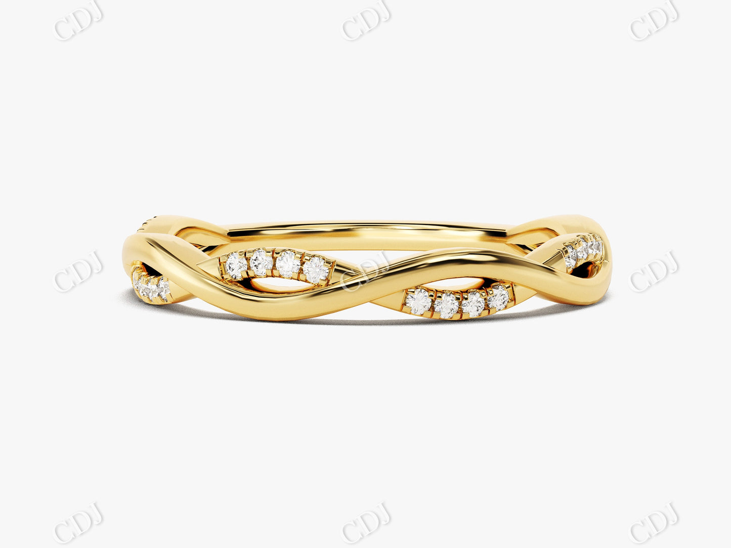 0.12CTW Vine Twisted Stacking Lab Grown Diamond Band