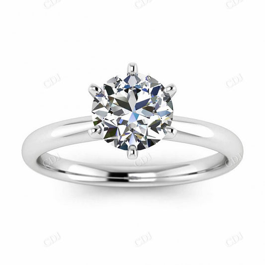 Unique Round Cut Moissanite Classy Prong Solitaire Engagement Ring  customdiamjewel 10KT White Gold VVS-EF