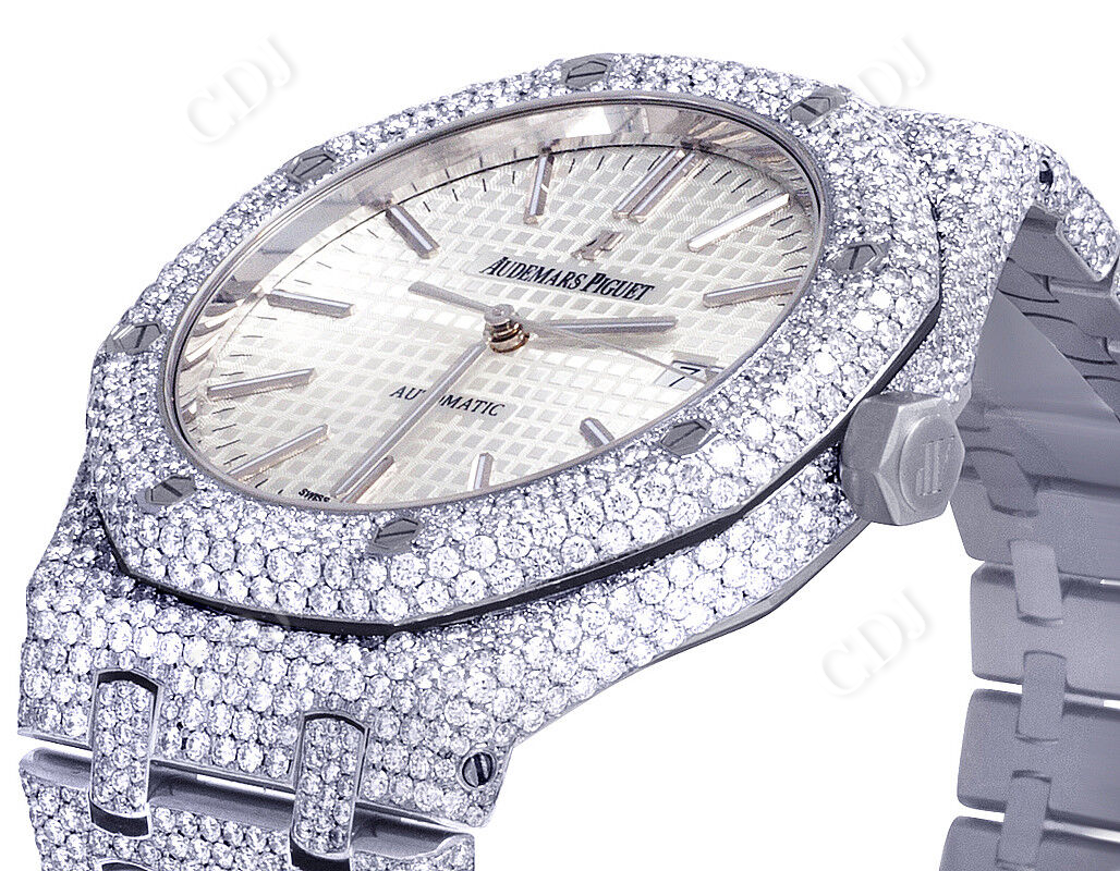 Men's Stainless Steel ice Out Diamond Watch (31.5 CTW)  customdiamjewel   