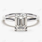 1.5CT Emerald Cut Solitaire Moissanite Engagement Ring  customdiamjewel 10KT White Gold VVS-EF