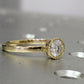 Yellow Gold Round Bezel Ring Unique Milgrain Moissanite Engagement Ring  customdiamjewel   