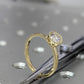 Yellow Gold Round Bezel Ring Unique Milgrain Moissanite Engagement Ring  customdiamjewel   