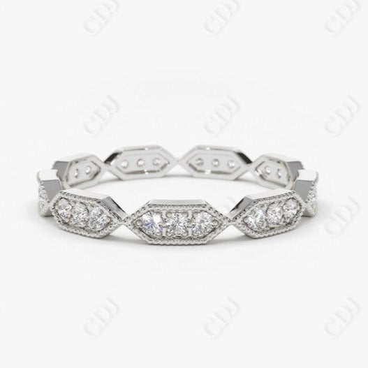 0.38CTW Lab Grown Micro Pave Full Eternity Diamond Band  customdiamjewel 10 KT White Gold VVS-EF