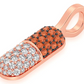 0.50CTW Pill Capsule Two Color Pendant  customdiamjewel   
