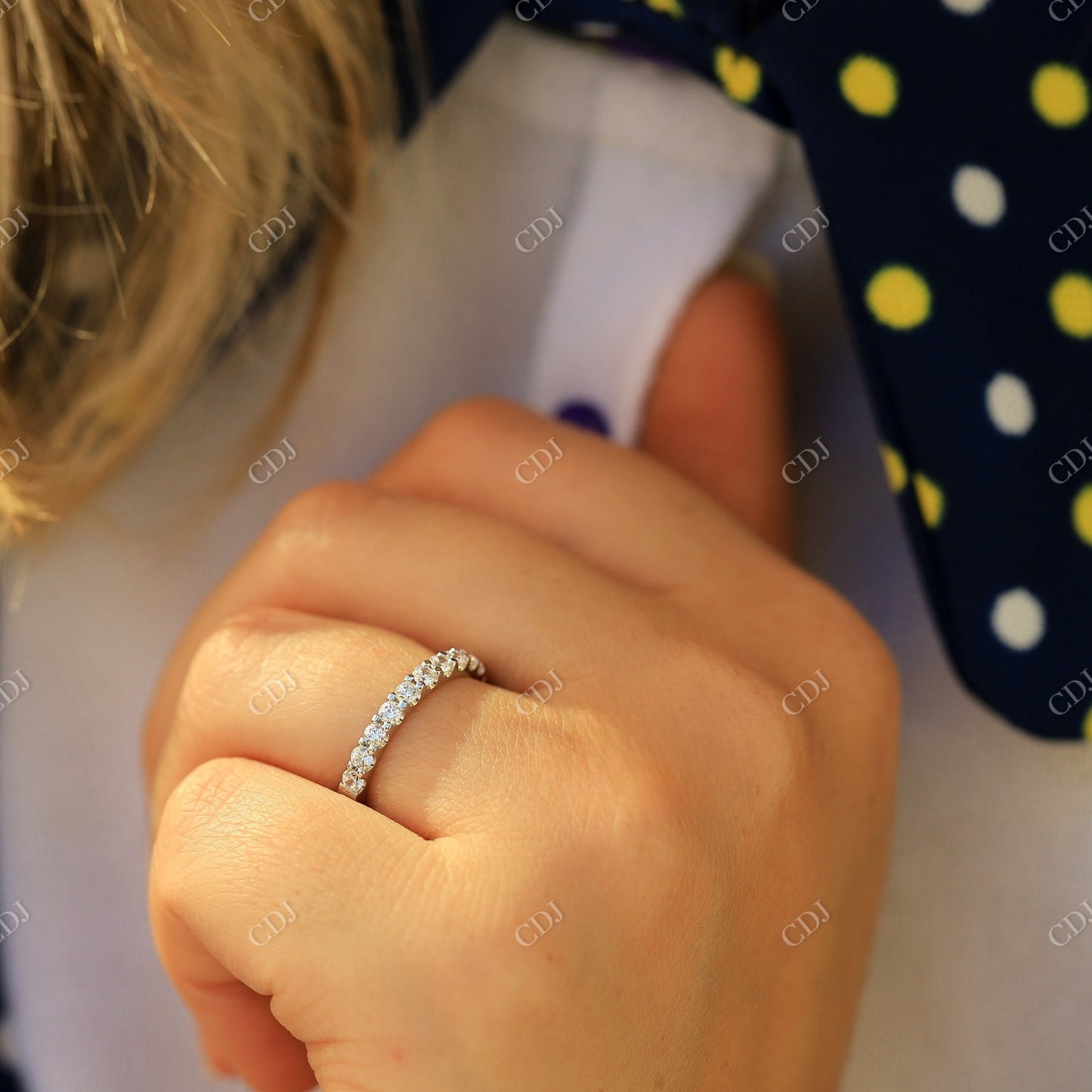 0.75CTW Lab Grown Diamond Half Eternity Wedding Band  customdiamjewel   