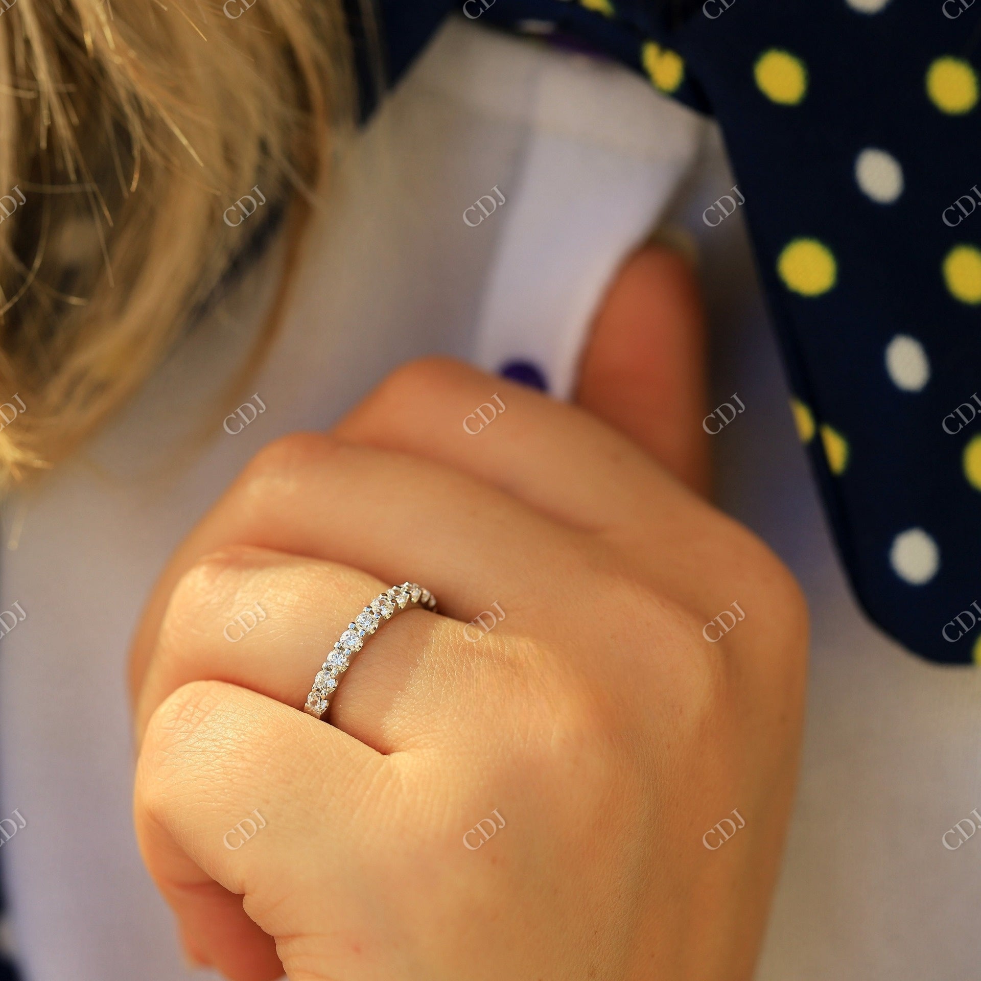 0.75CTW Lab Grown Diamond Half Eternity Wedding Band  customdiamjewel   