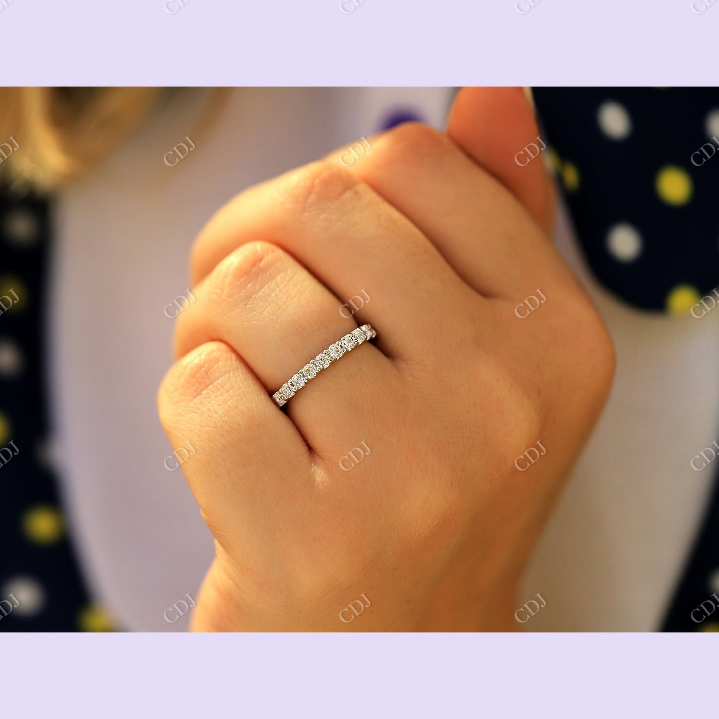 0.75CTW Lab Grown Diamond Half Eternity Wedding Band  customdiamjewel   