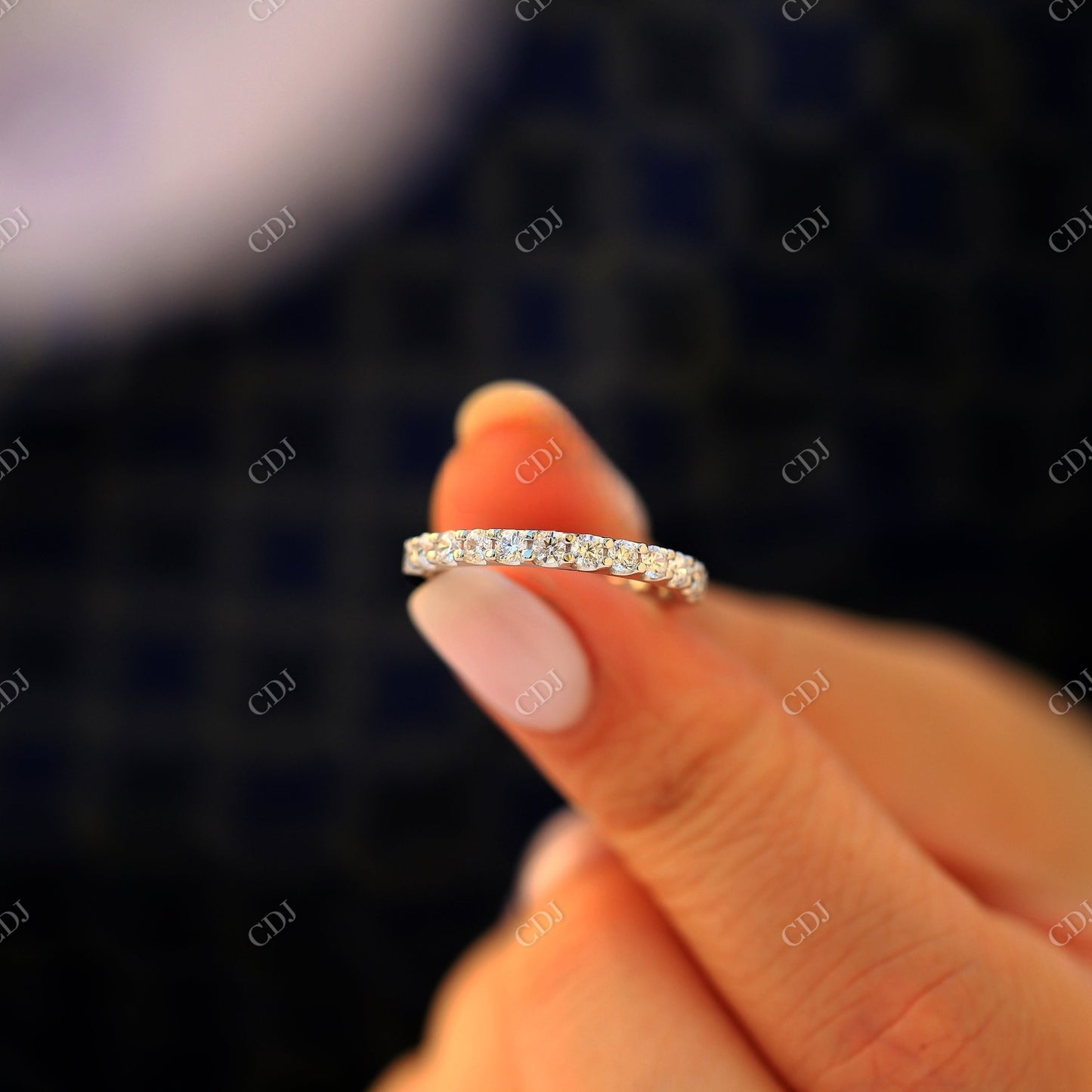 0.75CTW Lab Grown Diamond Half Eternity Wedding Band  customdiamjewel   