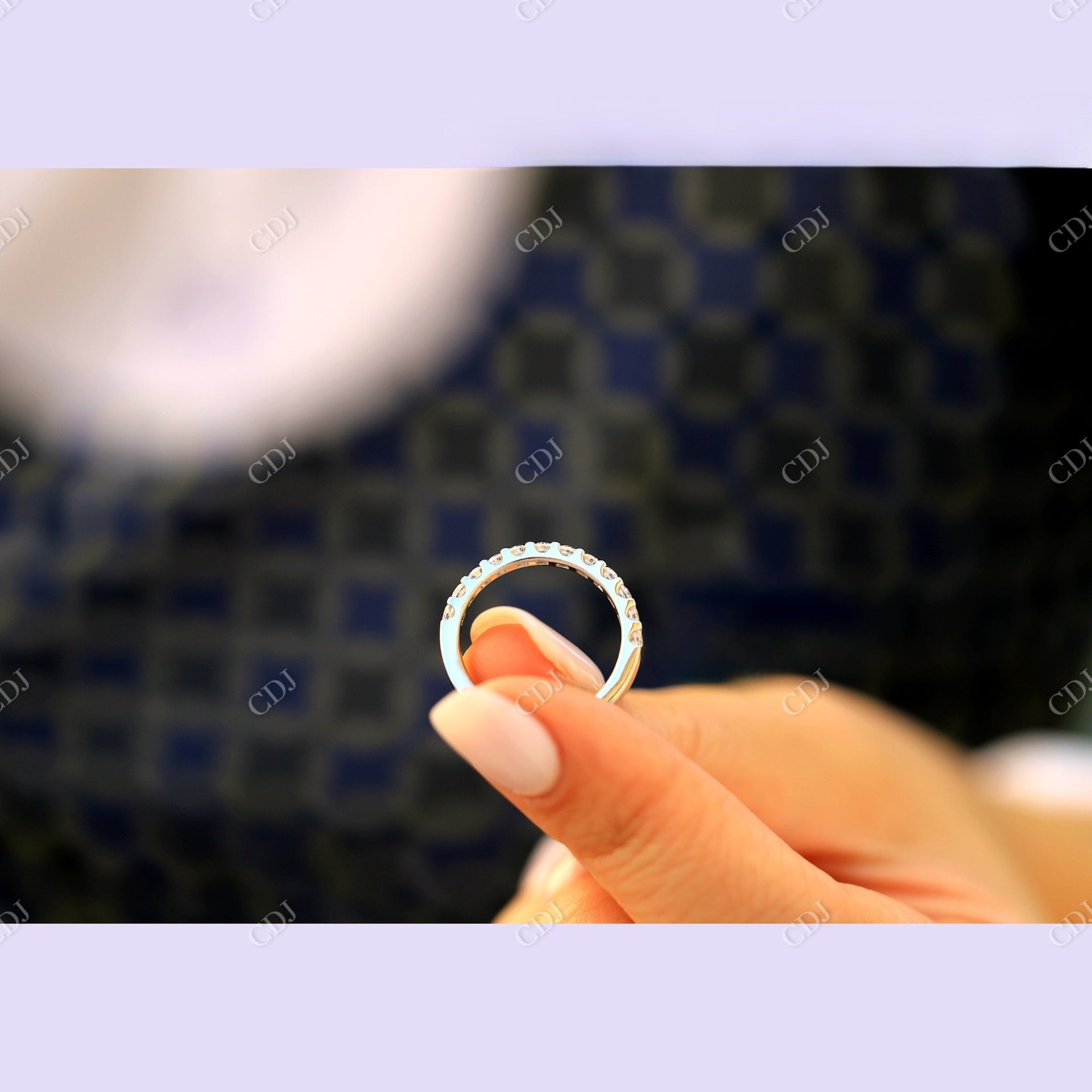 0.75CTW Lab Grown Diamond Half Eternity Wedding Band  customdiamjewel   