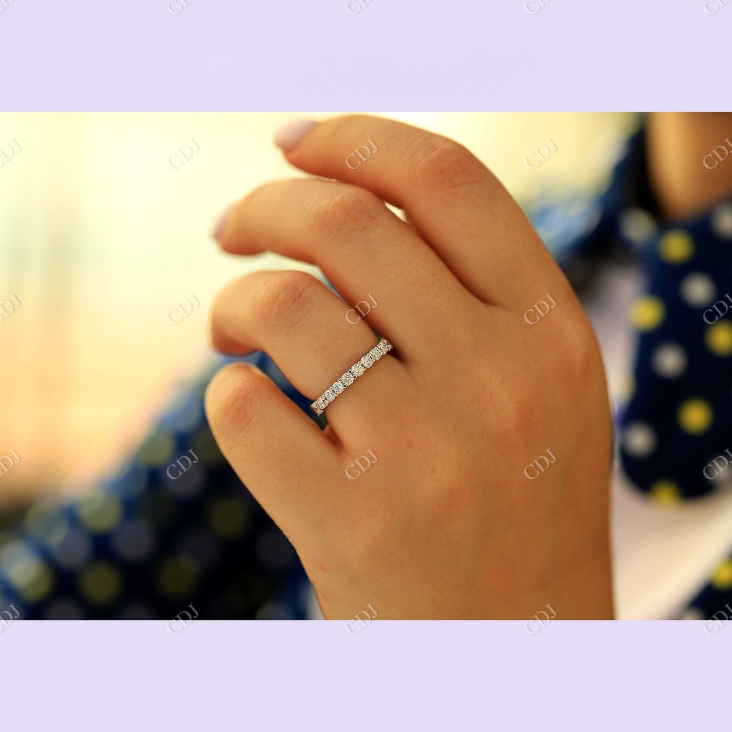 0.75CTW Lab Grown Diamond Half Eternity Wedding Band  customdiamjewel   