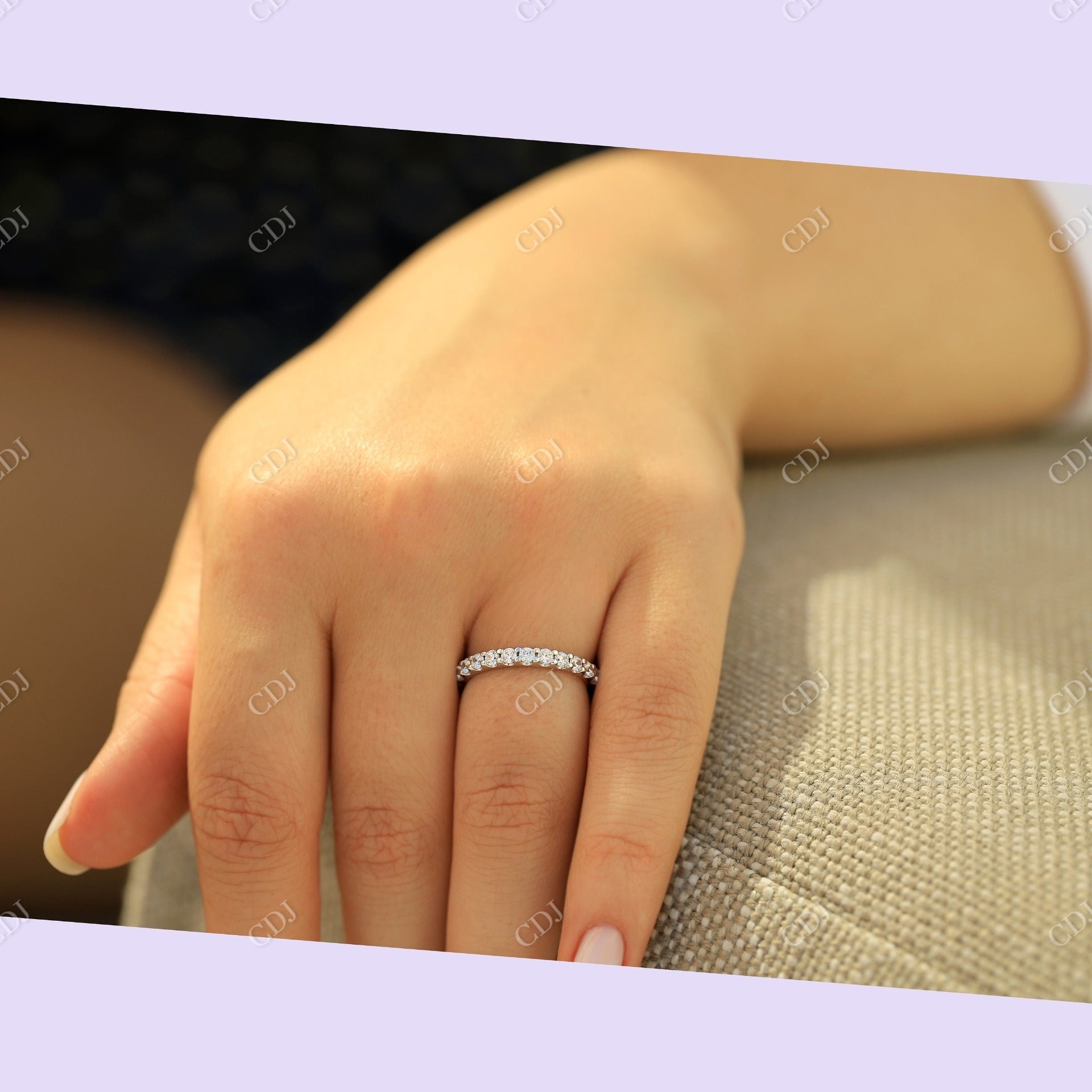 0.75CTW Lab Grown Diamond Half Eternity Wedding Band  customdiamjewel   