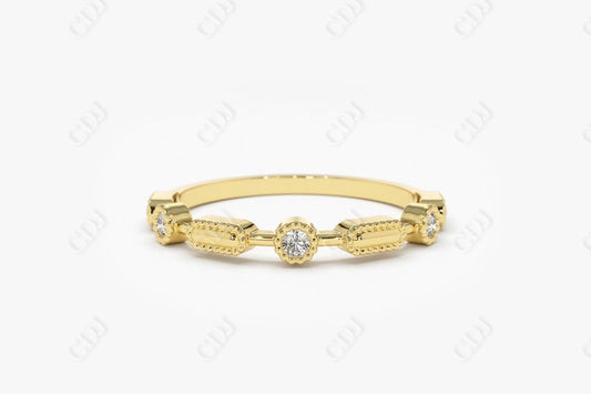 0.07CTW Lab Grown Stackable Diamond Wedding Band  customdiamjewel 10 KT Yellow Gold VVS-EF