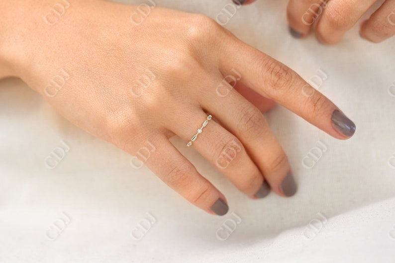 0.07CTW Natural Diamond Solid Gold Micro Pave Half Eternity Band  customdiamjewel   