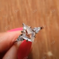 Kite Cut White Moissanite With Small Cluster Accents Engagement Ring  customdiamjewel   
