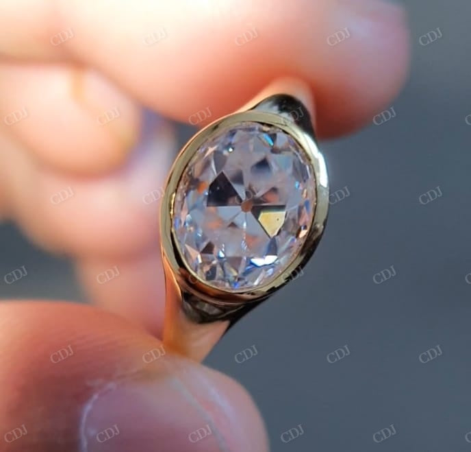 Antique Old Mine Oval Cut Moissanite Engagement Ring  customdiamjewel   