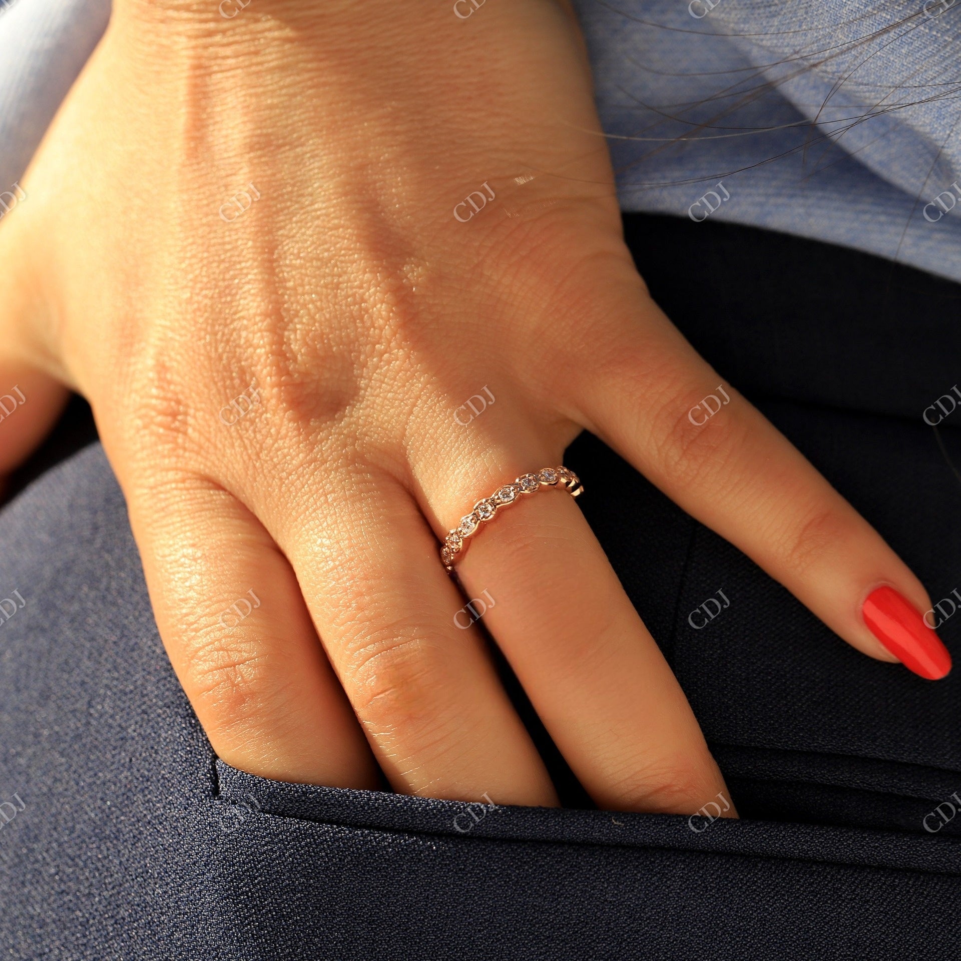 0.65CTW Vintage Lab Grown Diamond Wedding Band  customdiamjewel   