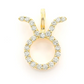 0.10CTW Round Diamond Taurus Zodiac Hip Hop Pendant  customdiamjewel   