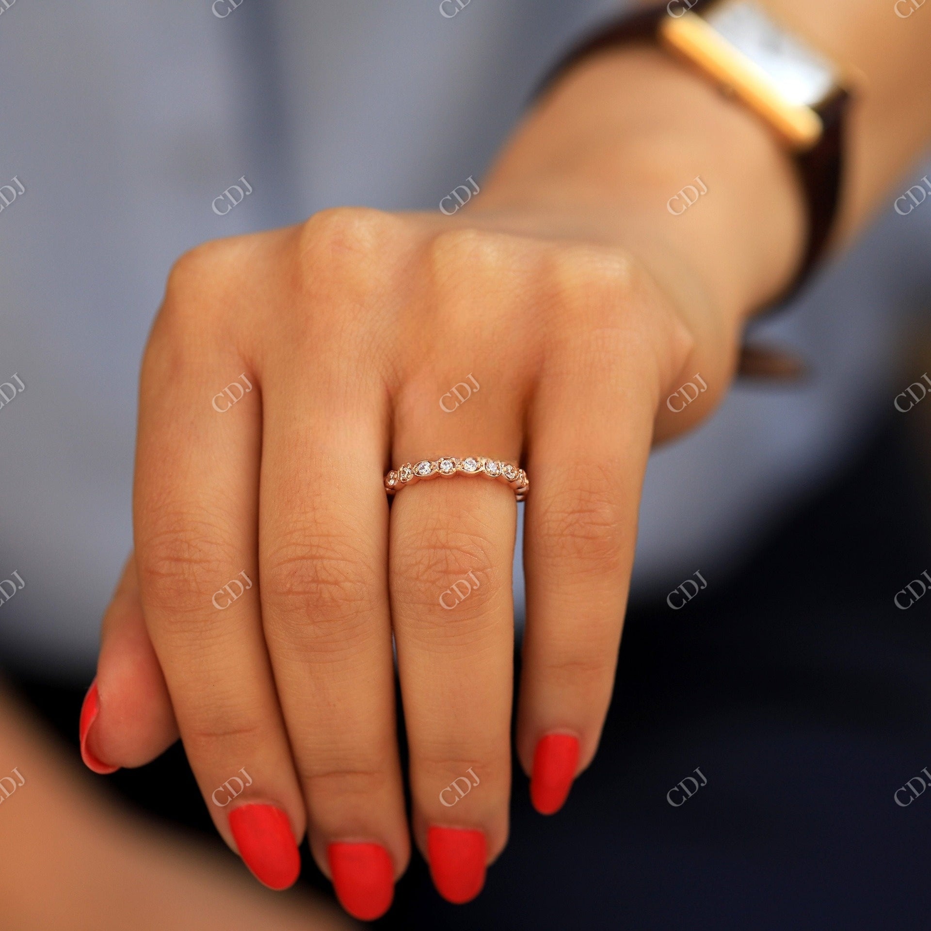 0.65CTW Vintage Lab Grown Diamond Wedding Band  customdiamjewel   