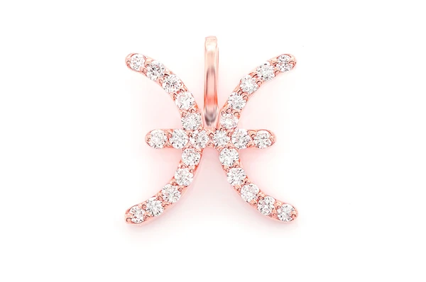 Unique  0.10CTW 14k White Gold Pisces Zodiac Pendant  customdiamjewel   