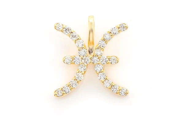 Unique  0.10CTW 14k White Gold Pisces Zodiac Pendant  customdiamjewel   