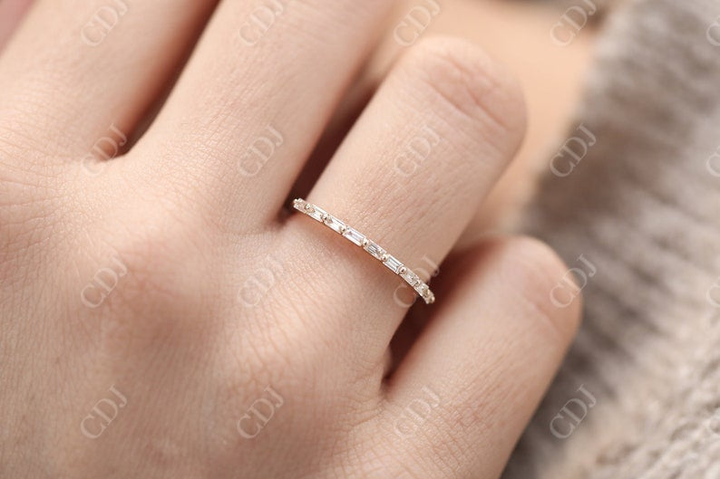 0.34CTW Lab Grown Half Eternity Baguette Diamond Band  customdiamjewel   