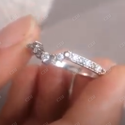 Round Cut Alternating Moissanite Wedding Band  customdiamjewel   