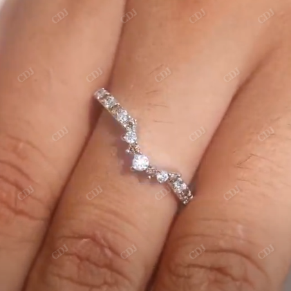 Round Cut Alternating Moissanite Wedding Band  customdiamjewel   