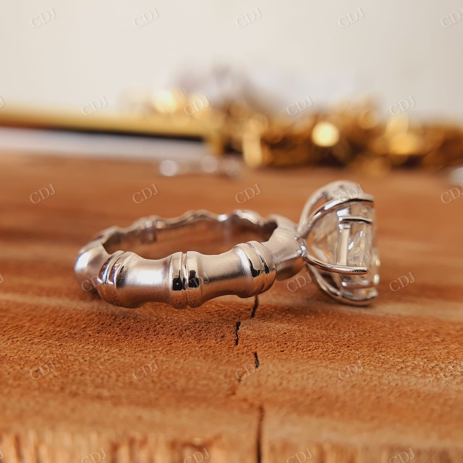 Cushion or Radiant Colorless Moissanite Unique Wedding Band Engagement Ring  customdiamjewel   